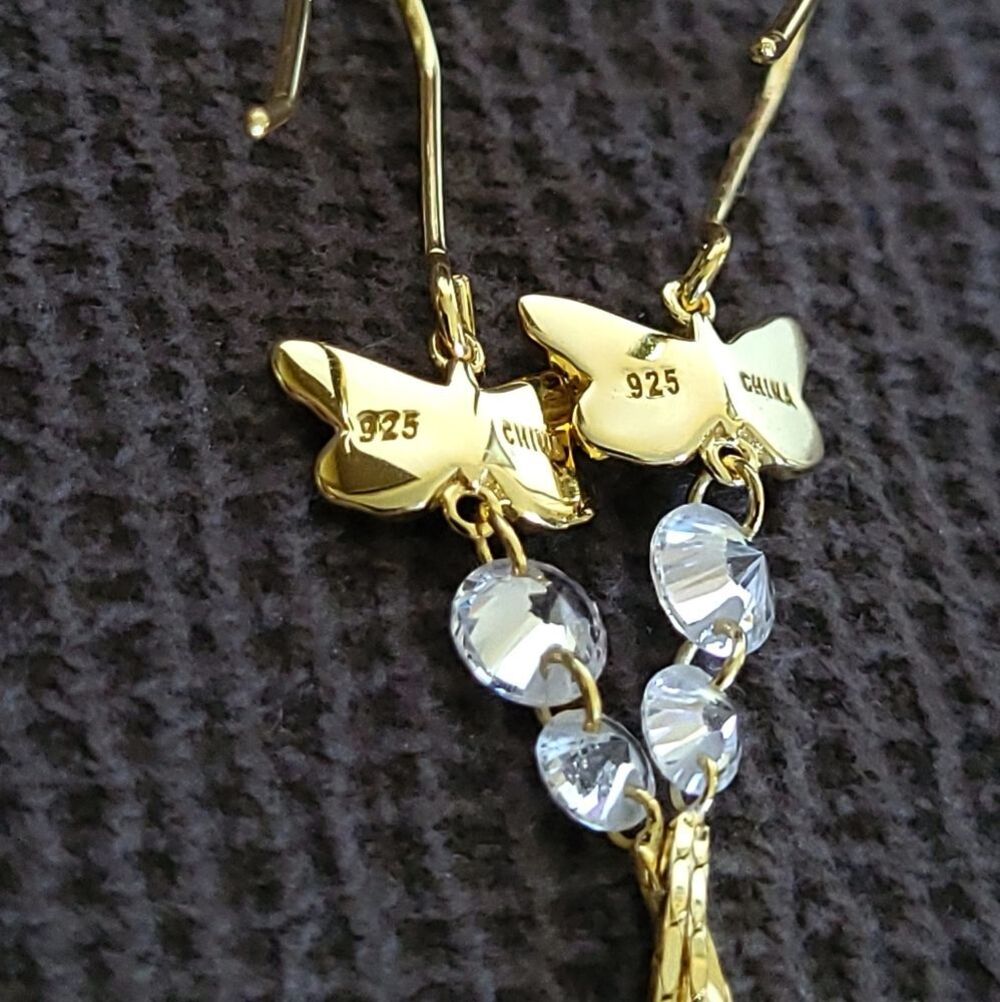 ✨️HP✨️ Rachel Zoe Dainty White Enamel Butterfly🦋 Dangle Earrings - Picture 7 of 16